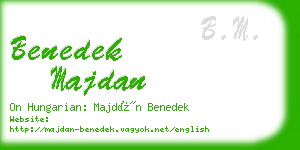 benedek majdan business card